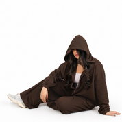 Essential Zip Hoodie Suit – Chocolate Brown