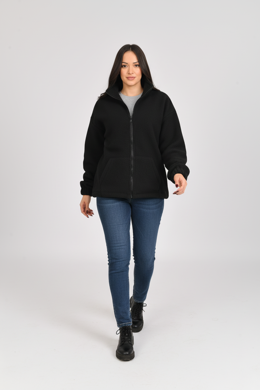 Essential Zip-Up Jacket – Black - Unisex